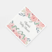 Hübsch Pink Watercolor Bläserbaby Girl Dusche Serviette (Ecke)