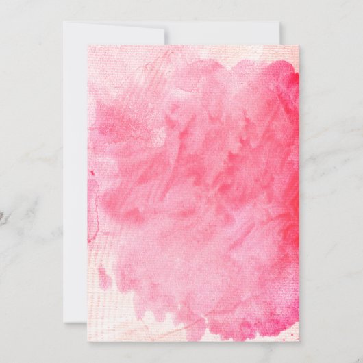 Hübsch Pink Watercolor Kinderdusche Einladung (Rückseite)