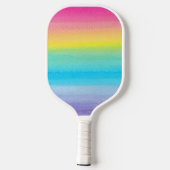 Hübsch Pink Watercolor Rainbow Trendskriptname Pickleball Schläger (Rückseite)