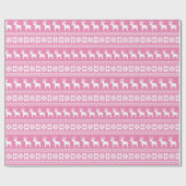 Hübsch Pink Weihnachten Hirsch Schneeflocke Muster Geschenkpapier (Flach)
