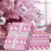 Hübsch Pink Weihnachten Hirsch Schneeflocke Muster Geschenkpapier