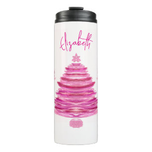 Hübsch Pink Weihnachtsbaum Kunst Thermosbecher