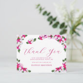 Hübsch Pink White Floral 80. Geburtstag Vielen Dan Postkarte (Stehend Vorderseite)