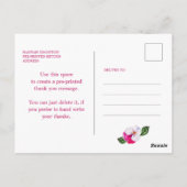 Hübsch Pink White Floral 80. Geburtstag Vielen Dan Postkarte (Rückseite)