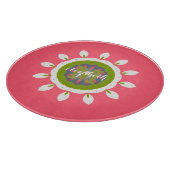 Hübsch Pink White Petals Mandala Individuelle Name Schneidebrett (Ecke)