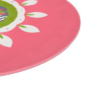 Hübsch Pink White Petals Mandala Individuelle Name Schneidebrett (Ecke)