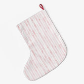 Hübsch Pink White Strips Weihnachten Großer Weihnachtsstrumpf (Rückseite (Hängend))