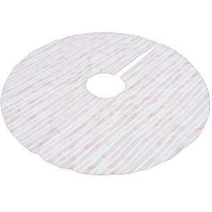 Hübsch Pink White Strips Weihnachten Polyester Weihnachtsbaumdecke