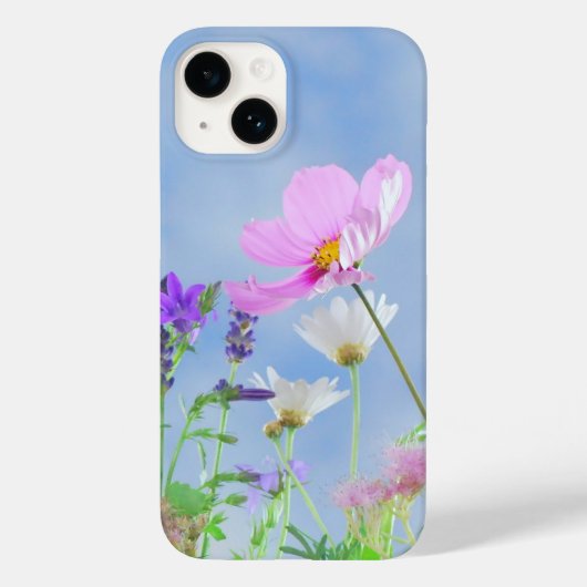 Hübsch Pink Wild Blume Wiese Case-Mate iPhone Hülle (Rückseite)