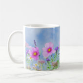 Hübsch Pink Wild Blume Wiese Kaffeetasse (Links)