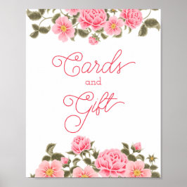 HÜBSCH PINK WILD ROSE Brautparty CARDS & GIFT Poster