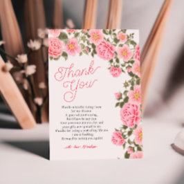 HÜBSCH PINK WILD ROSE BRAUTPARTY DANKESKARTE