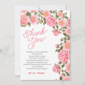HÜBSCH PINK WILD ROSE BRAUTPARTY DANKESKARTE (Vorderseite)