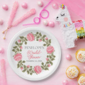 HÜBSCH PINK WILD ROSE BRAUTPARTY NAME DATUM PAPPTELLER (Party)