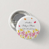 Hübsch Pink Wildblume Baby in Bloom Personalisiert Button (Vorne & Hinten)