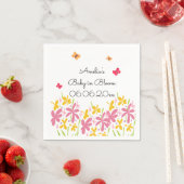 Hübsch Pink Wildblume Baby in Bloom Personalisiert Serviette (Beispiel)