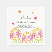Hübsch Pink Wildblume Baby in Bloom Personalisiert Serviette (Vorderseite)