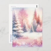 Hübsch Pink Winter Wonderland Weihnachten Postkarte (Vorne/Hinten)