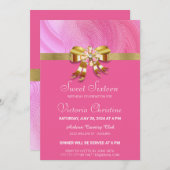 Hübsch Pink zum Geburtstag Einladung (Vorne/Hinten)