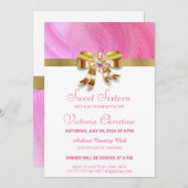 Hübsch Pink zum Geburtstag Einladung (Vorne/Hinten)