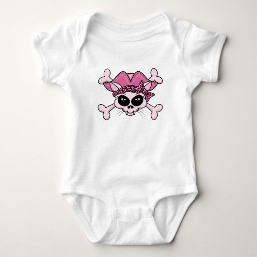 Hübsch Pirate Kitty Skull Baby Strampler (Vorderseite)