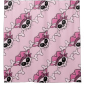 Hübsch Pirate Kitty Skull Duschvorhang (Vorderseite)