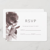 Hübsch Plum floral Wedding RSVP Einladung (Vorne/Hinten)