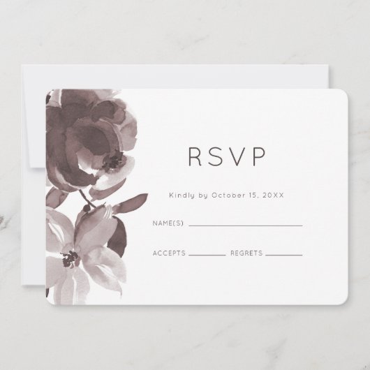 Hübsch Plum floral Wedding RSVP Einladung (Vorderseite)