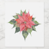 Hübsch Poinsettia Weinetikett (Einzelnes Label)
