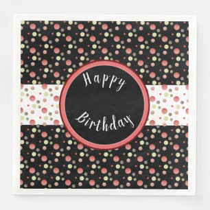 Hübsch Polka Dot Happy Birthday Paper Napkins Serviette