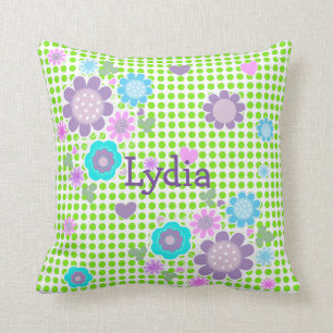Hübsch Polka Dot Whimsy Floral Print Personalisier Kissen