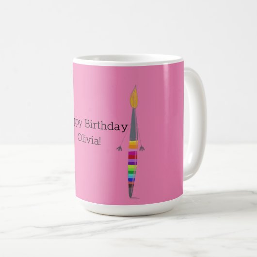 Hübsch Polly Paintbrush Illustration Kind Geburtst Kaffeetasse (VorderseiteRechts)