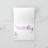 Hübsch Pony 3. Geburtstag Fill-in-Einladungen Dankeskarte (Innenseite)
