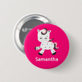 Hübsch Pony Kawaii Pink Button (Vorne & Hinten)