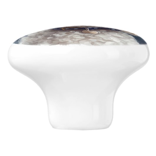 Hübsch Poodle Keramikknauf (Seitenansicht)