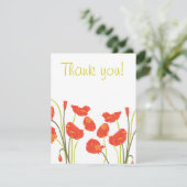 Hübsch Poppies Danke Notecard RSVP Karte (Stehend Vorderseite)