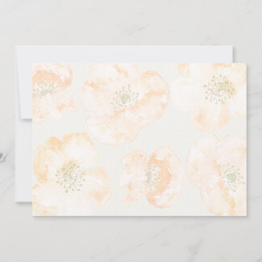 Hübsch Poppies Moderne Hochzeit mit Blumen Einladung (Rückseite)