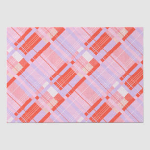 Hübsch Preppy Kariert - Rosa, Rot und Lavendel Seidenpapier
