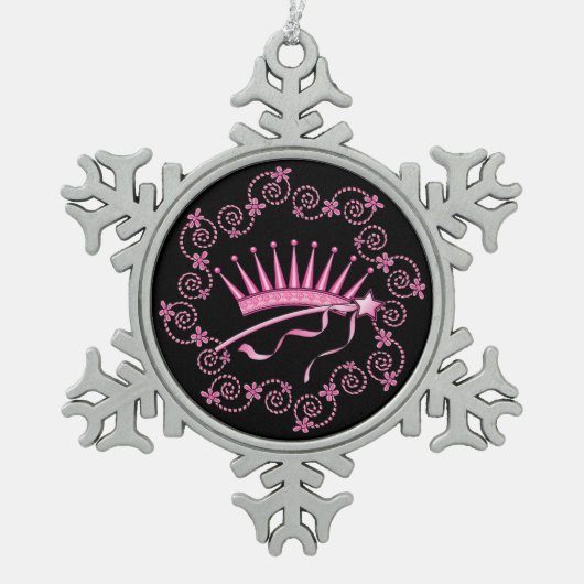 Hübsch Princess Crown Schneeflocken Zinn-Ornament (Vorderseite)