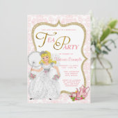Hübsch Princess Tea Party Einladung (Stehend Vorderseite)