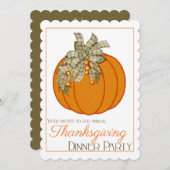 Hübsch Pumpkin Erntedank Dinner Party laden 18 Einladung (Vorne/Hinten)