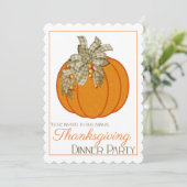 Hübsch Pumpkin Erntedank Dinner Party laden 18 Einladung (Stehend Vorderseite)