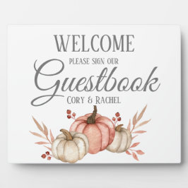 Hübsch Pumpkin Fall Bouquet Guestbook Tabletop Fotoplatte