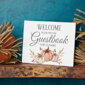 Hübsch Pumpkin Fall Bouquet Guestbook Tabletop Fotoplatte (Seite)