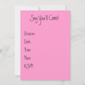 Hübsch Purpurrosa Heels Einladungen zum Geburtstag (Rückseite)