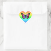 Hübsch Rainbow Butterfly Herz-Aufkleber (Tasche)