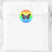 Hübsch Rainbow Butterfly Runder Aufkleber (Tasche)