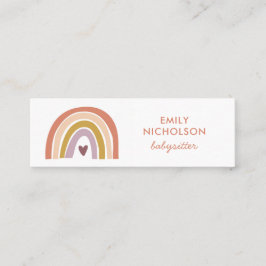 Hübsch Rainbow Peach Lavender Boho Babysitter Mini Visitenkarte