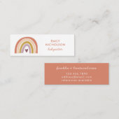 Hübsch Rainbow Peach Lavender Boho Babysitter Mini Visitenkarte (Vorne/Hinten)