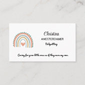 Hübsch Rainbow Pink Blue Boho Babysitter Square Visitenkarte (Vorderseite)